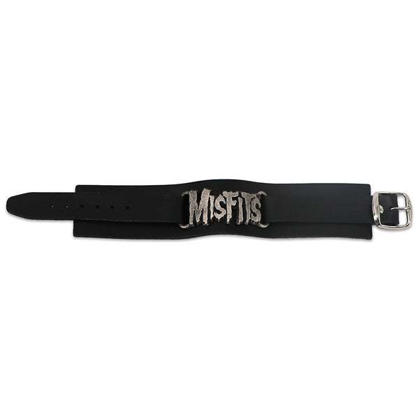 Misfits Logo Leather Wristband