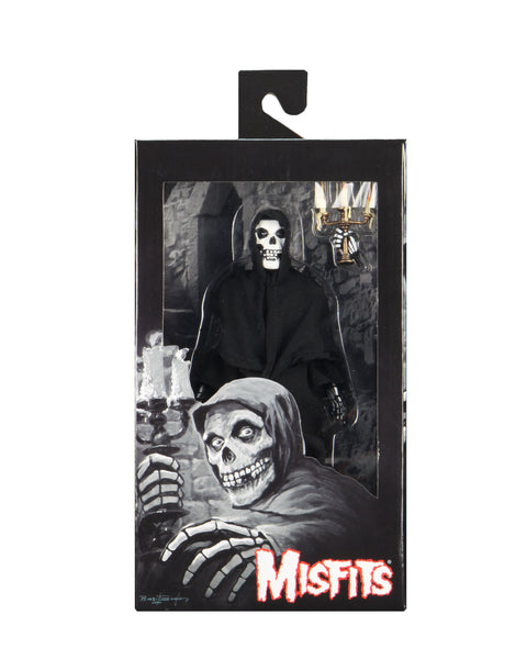 Misfits Fiend 8 inch Clothed Action Figure packaging with Grim Reaper and skeleton design