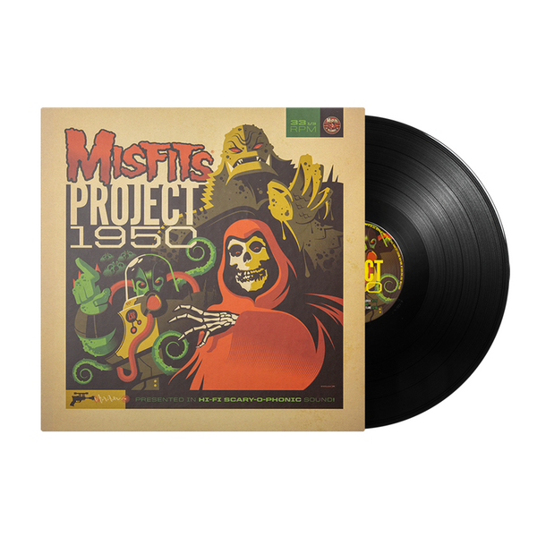 Vinyl record album cover for Misfits Project 1950 expanded edition with horror artwork