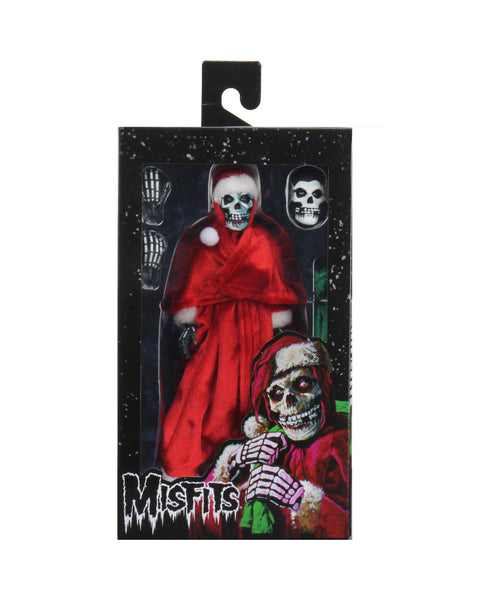 Skeletal Misfits Holiday Fiend action figure in a red robe, display box packaging