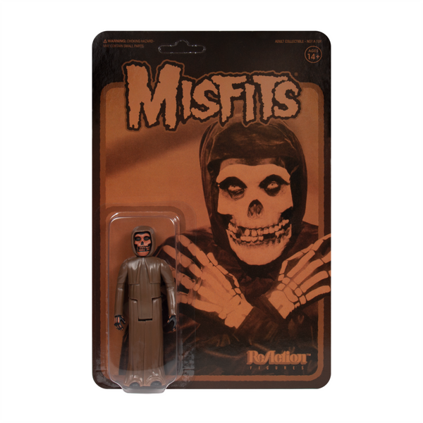 Action figure packaging of Collection II Misfits Fiend with band logo and skeletal design