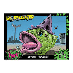 Cartoon-style neon green fish head in purple hat for Osaka Popstar vinyl record