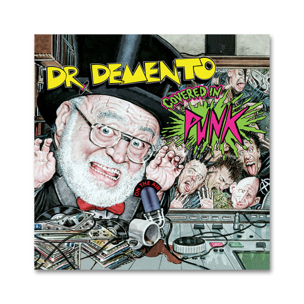 Album cover of Dr. Demento Covered in Punk CD with bearded man and punk imagery