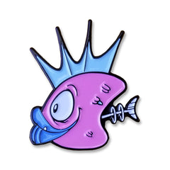 PINK FISH HEADS TOON: ENAMEL PIN