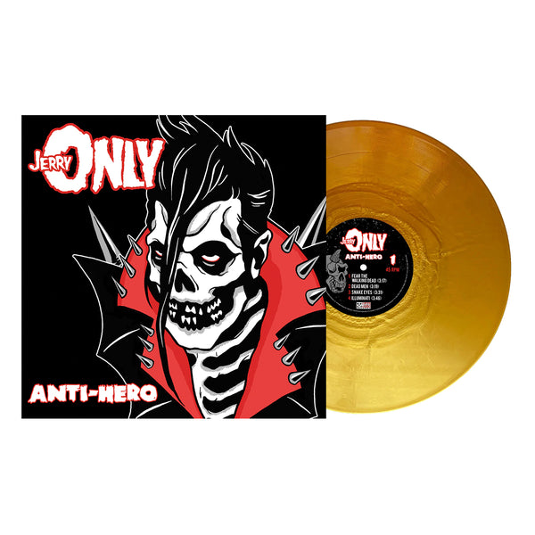 Limited edition gold vinyl album featuring punk rock skeletal cover art