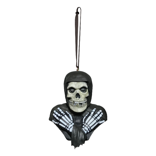 Halloween Misfits Fiend Ornament featuring a skeleton figure with skull face and bony hands