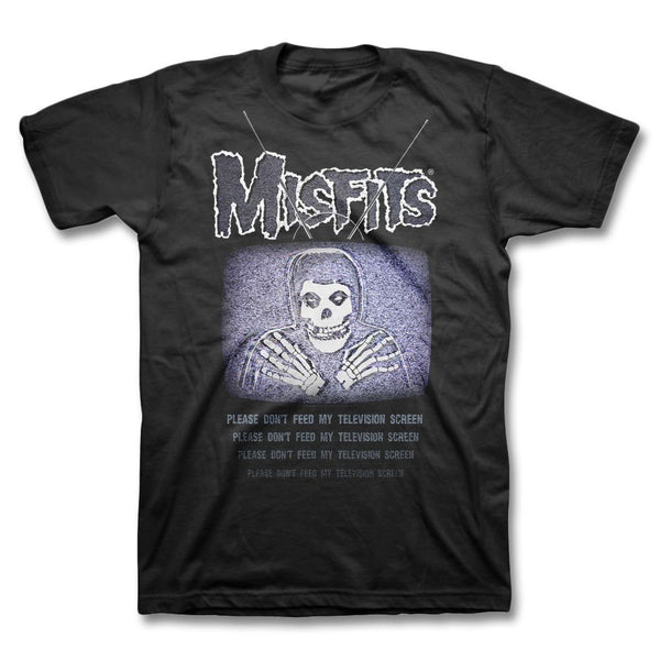 Black t-shirt with Misfits logo and skeletal design from Static Age Revisted collection