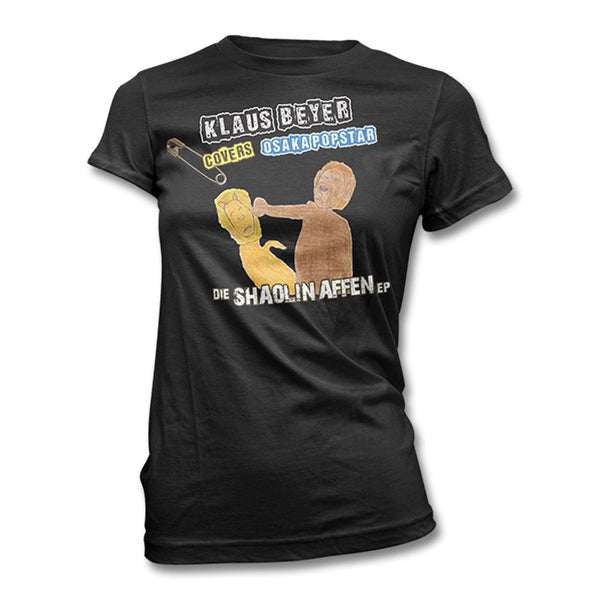 Black Beyer Osaka Monkeys T-shirt with humorous graphic and German text design