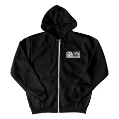 Black Misfits Records Hoodie featuring white logo on chest for stylish comfort