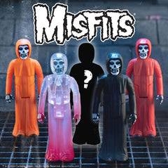 Misfits Blind Box ReAction Figures featuring colorful skull-faced characters in robes