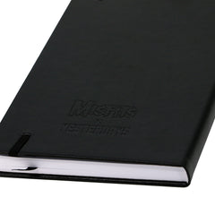 Black leather-bound Misfits Fiend Skull journal with embossed cover design