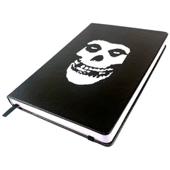 Black notebook featuring Misfits Fiend Skull design, perfect for fans of the band