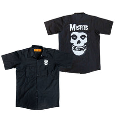 Misfits Embroidered Fiend Skull Work Shirt